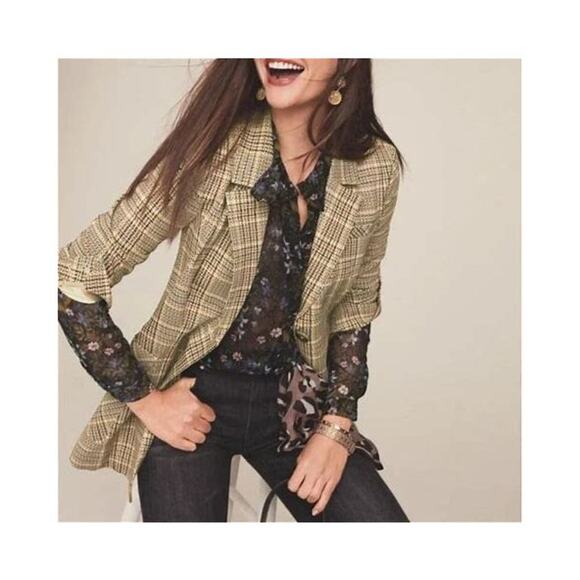 CAbi Pastime Blazer #3548 Plaid Check Career Jacket Brown Tan Size 4 - Picture 13 of 13